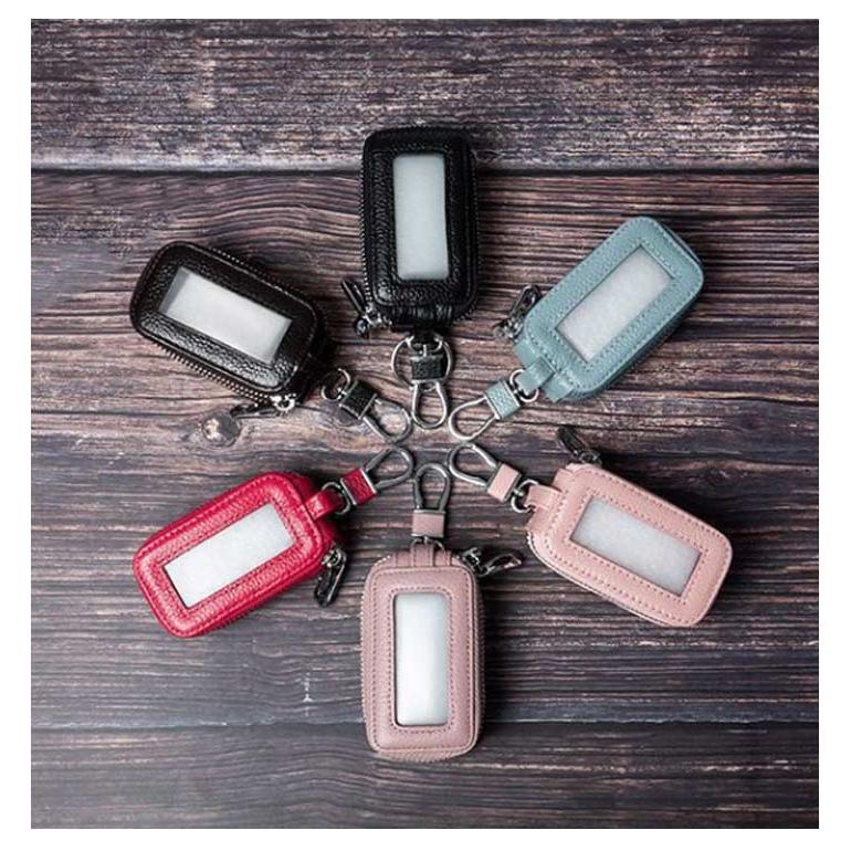 スマートキーケース クリア窓付き ダブルファスナータイプ