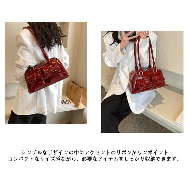 スクエアミニボストンバッグ レディース 横長 小さめ ロングハンドル