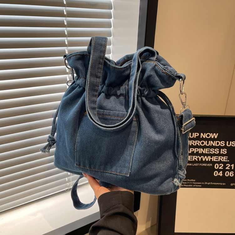 デニム 巾着バッグ ショルダー レディース 巾着 バッグ トート デニム 巾着バッグ ショルダー レディース 巾着 バッグ トート