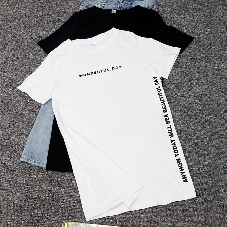 Tシャツ レディース おしゃれ 人気 半袖 ロゴ ロング丈 サイドスリット |  | 13