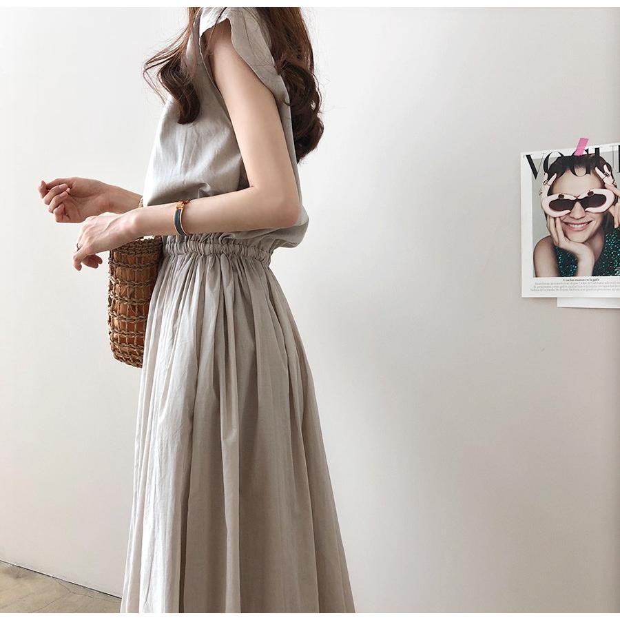 ワンピース レディース きれいめ 上品 丸ネック 大人ナチュラル リネン風 ロング丈 春 夏 |  | 05