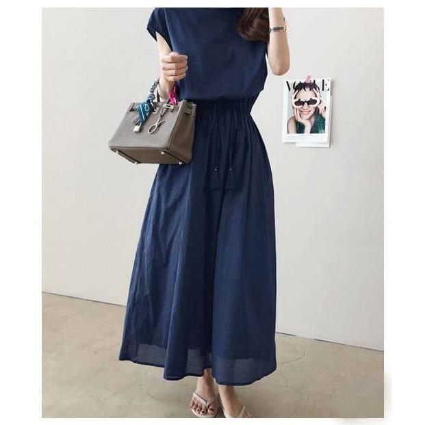 ワンピース レディース きれいめ 上品 丸ネック 大人ナチュラル リネン風 ロング丈 春 夏 |  | 03