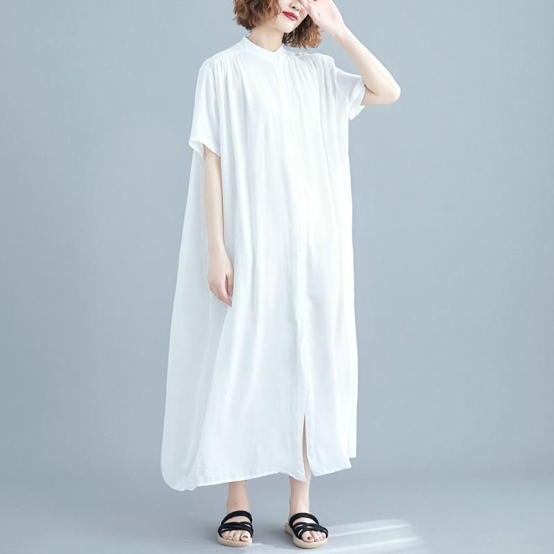 ワンピース レディース バックギャザー ロングシャツ サラサラ 春 夏 |  | 01