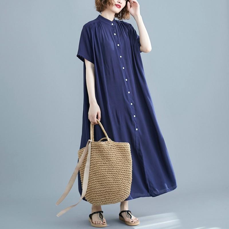 ワンピース レディース バックギャザー ロングシャツ サラサラ 春 夏 |  | 13