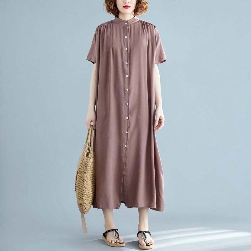 ワンピース レディース バックギャザー ロングシャツ サラサラ 春 夏 |  | 16