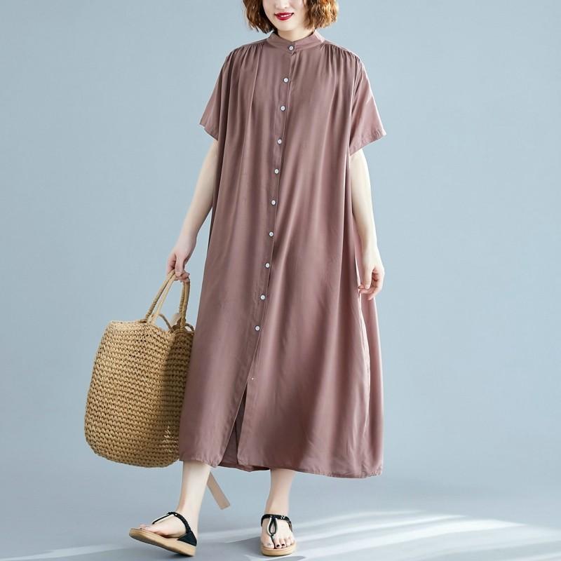 ワンピース レディース バックギャザー ロングシャツ サラサラ 春 夏 |  | 17