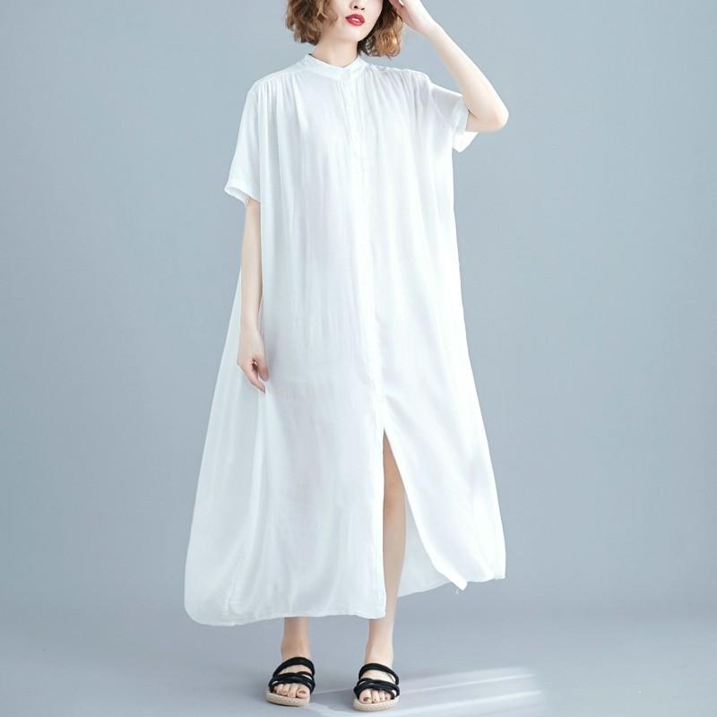 ワンピース レディース バックギャザー ロングシャツ サラサラ 春 夏 |  | 06