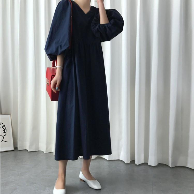 ワンピース レディース バルーンスリーブ カジュアル 人気 ミモレ丈 春夏 |  | 16