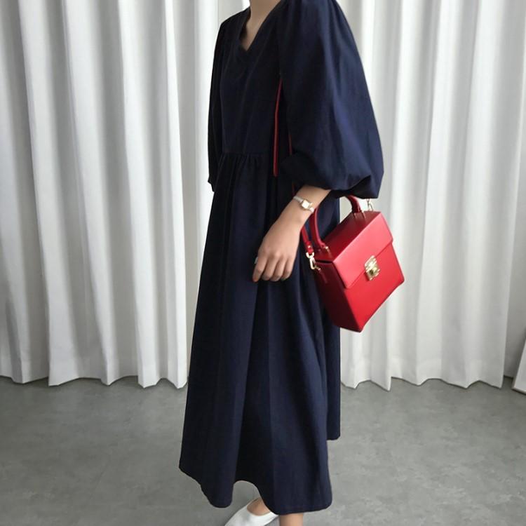 ワンピース レディース バルーンスリーブ カジュアル 人気 ミモレ丈 春夏 |  | 17