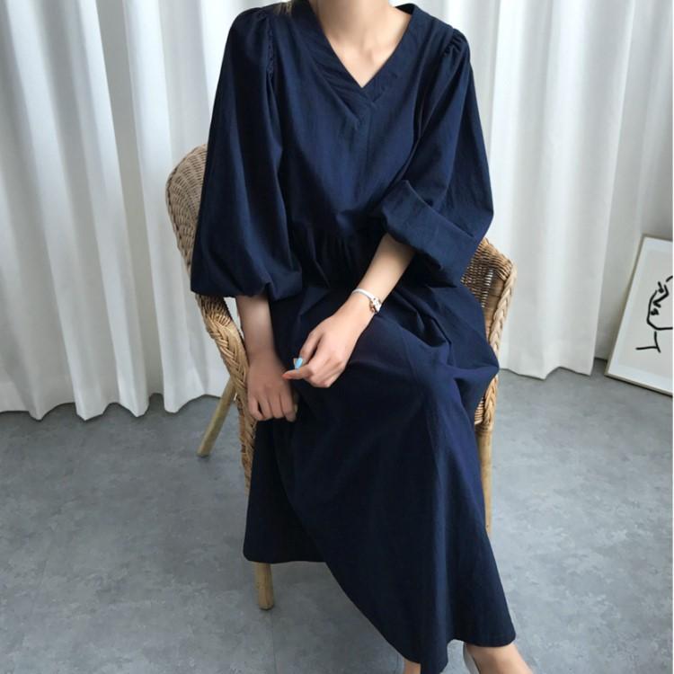 ワンピース レディース バルーンスリーブ カジュアル 人気 ミモレ丈 春夏 |  | 18