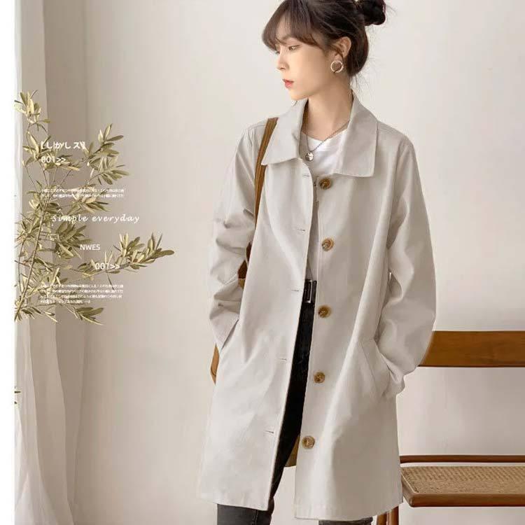 愛用-コート トレンチコート レディース ステンカラーコート ロン•グ