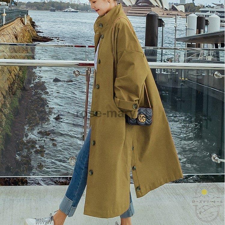 注目のブランド ロング チェスターコート シンプル フェミニン ライト 羽織 ルーズ きれいめ グリーン レッド スリット ロング レディース チェスターコート 可愛い きれいめ スリット コート アウター Team Heavylift Com