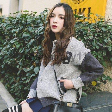 スタジャン レディース ニット ショート丈 バイカラー カジュアル カーディガン フェミニン 秋冬 スタジャン