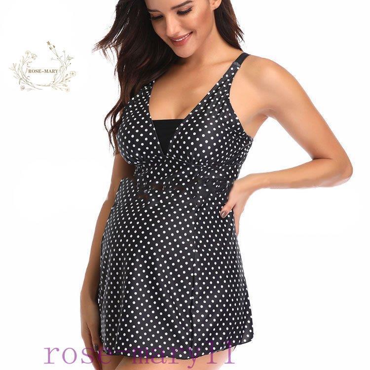 激安特価 マタニティ ワンピース 水着 水玉柄 Vネック かわいい 夏 プール 海水浴 ブラック おしゃれ 大きいサイズ 妊婦服 体型カバー 産後兼用 安い 送 Cisama Sc Gov Br