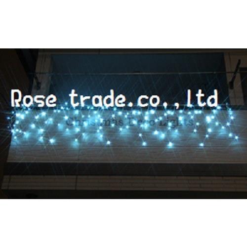 LEDイルミネーション、アイシクル(ツララ)、常点、プロ仕様(V4)、140球、シルバーコード、アクアブルー