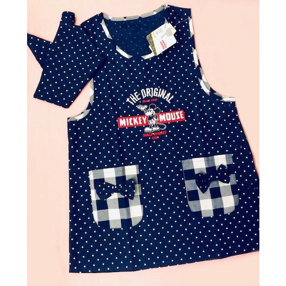 送料込み Mサイズ キッズキャラクターエプロン三角巾付き セット ミッキーーマウス 親子ペア楽しも ドット柄 ネイビー系 Rose Viva キッチン雑貨 生活雑貨 通販 Yahoo ショッピング