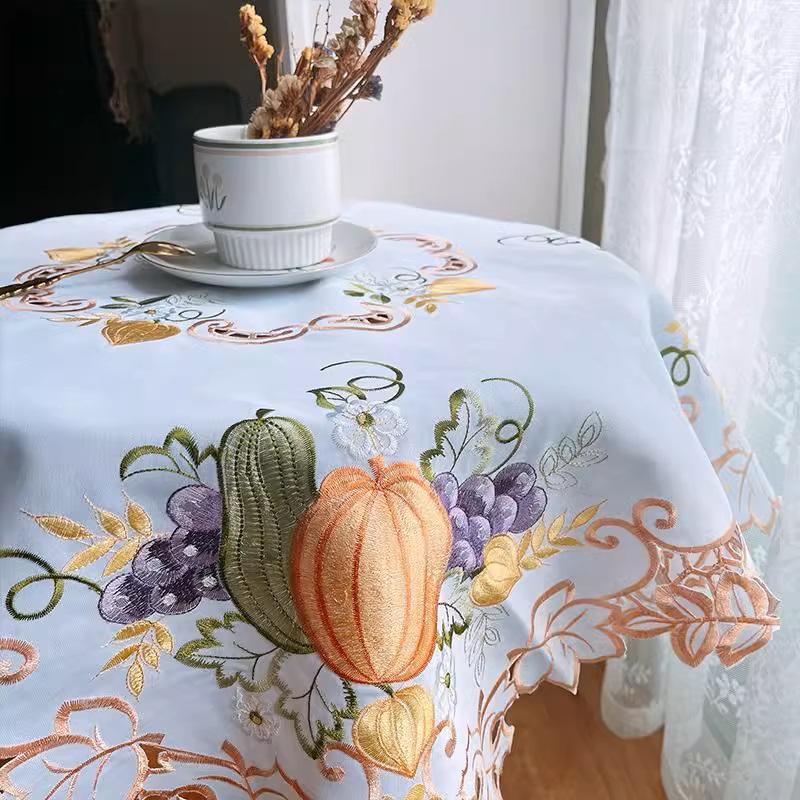 フルーツ柄 刺繍 85X85cm テーブルクロス フルーツ : Rose viva