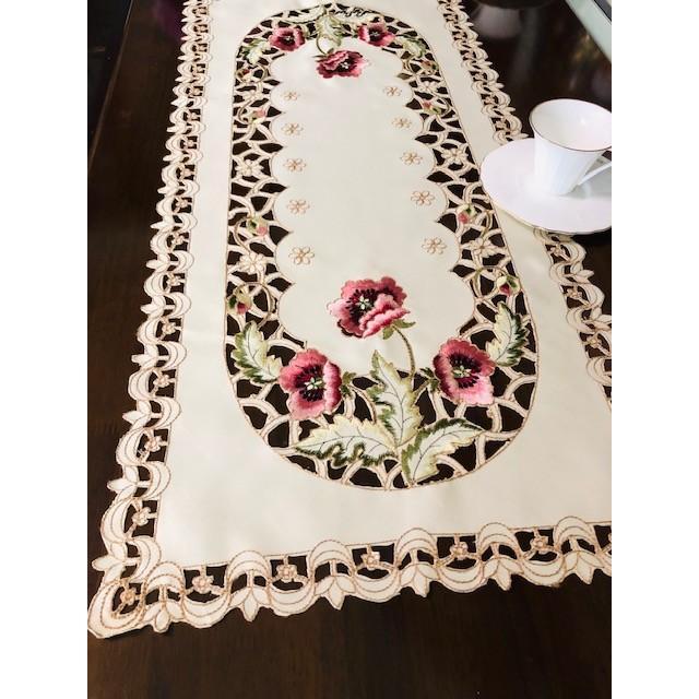 カーネーショ柄刺繍 40X80cm テーブルセンター #299｜rose-viva-shop｜04