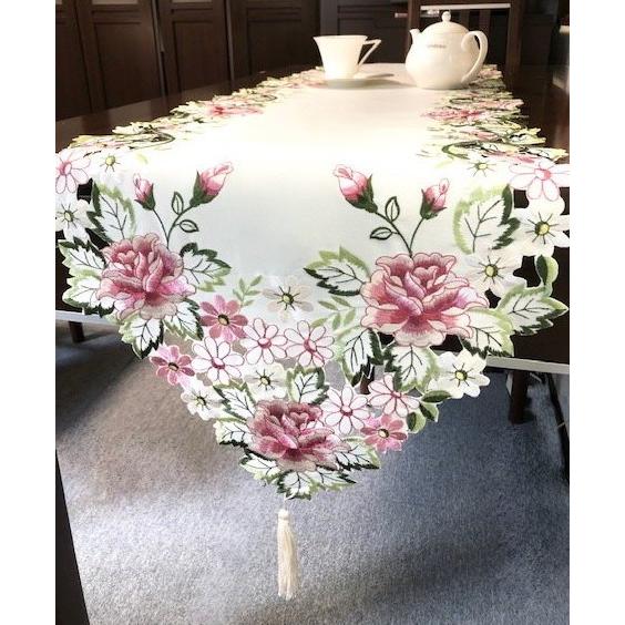 テーブルランナー 牡丹の花 カットワーク刺繍 40 180ｃｍ 518 R7 Rose Viva キッチン雑貨 生活雑貨 通販 Yahoo ショッピング