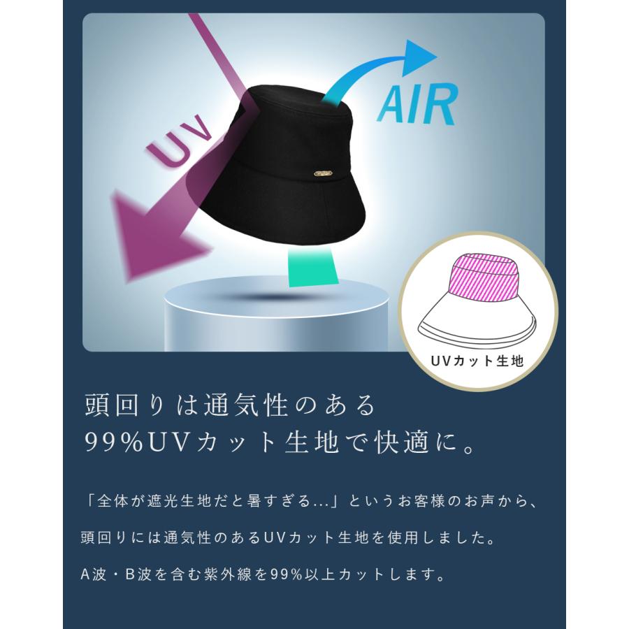 ハット レディース uv バケットハット バケハ 完全遮光 100% UVカット