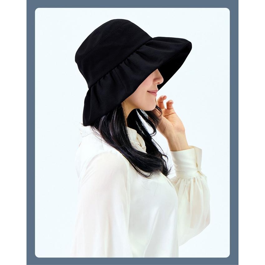 ロサブラン 完全遮光 帽子 レディース ギャザーハット つば広 UVカット