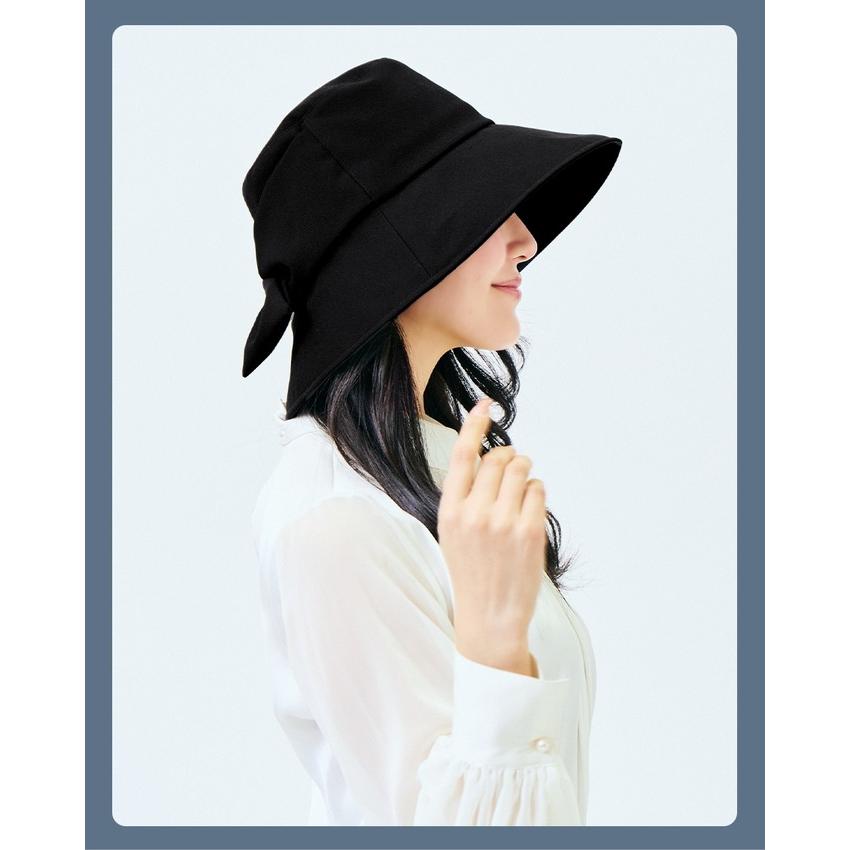ロサブラン 完全遮光 帽子 レディース クロスリボンハット つば広 UV