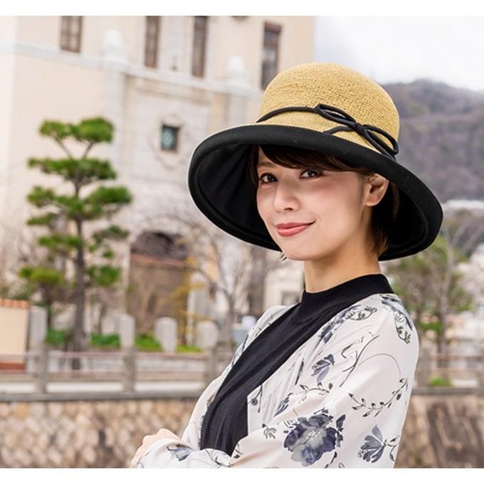 美品 完全遮光100% 芦屋ロサブラン ペーパーラフィアセーラー 麦わら帽子 完全遮光 100% ペーパーラフィアセーラー 帽子 レディース ツバ広 UV