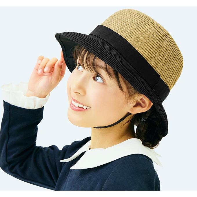 ハット レディース uv 帽子 子供用 洗えるキッズブレード UV 遮光 おしゃれの画像