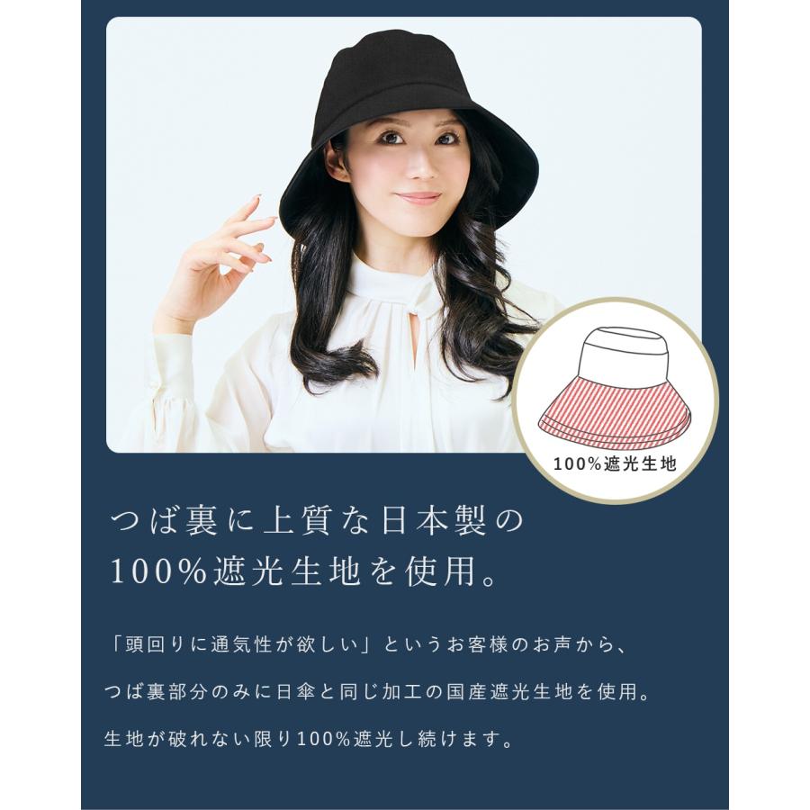ロサブラン 完全遮光 帽子 レディース サステナブルウールライククロス