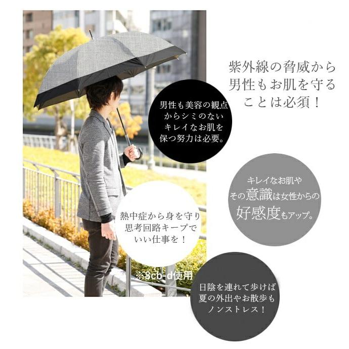 ロサブラン 日傘 男子 完全遮光 100％ 晴雨兼用 長傘 遮熱 UV
