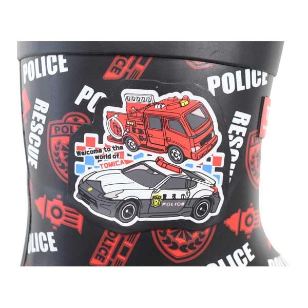 トミカ レインブーツ キッズ 長靴 車 ミニカー パトカー 消防車 タカラ