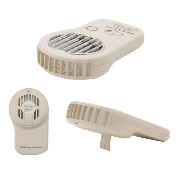 雑貨、キッチン用品。SNOOPY 2WAY ハンズフリーファン SNOOPY（スヌーピー） 首掛けハンズフリーファン ハンディファン USB