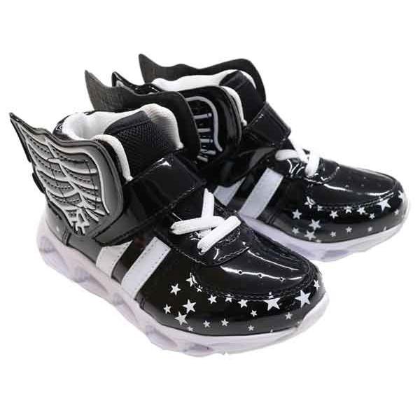 光る靴 キッズスニーカー 天使の羽 ショックライト Led光る サイドがキラキラ光る靴 キッズシューズ 2185 子供靴 2815 Rose Cat 通販 Yahoo ショッピング