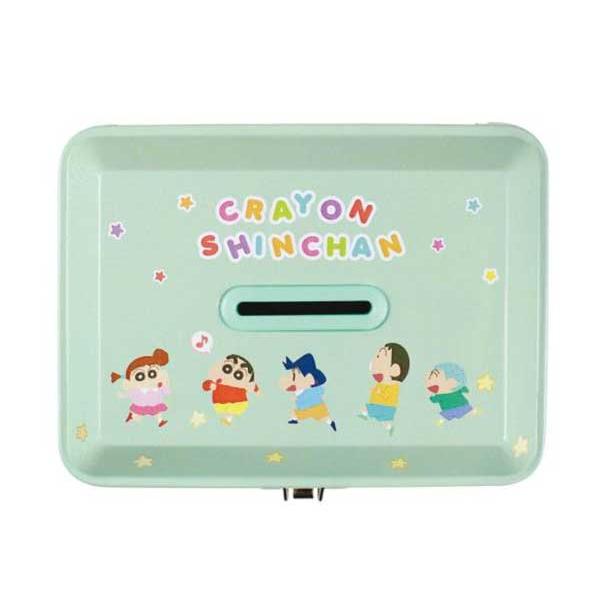 クレヨンしんちゃん 貯金箱 カギ付き缶バンク チョコビロード シロ