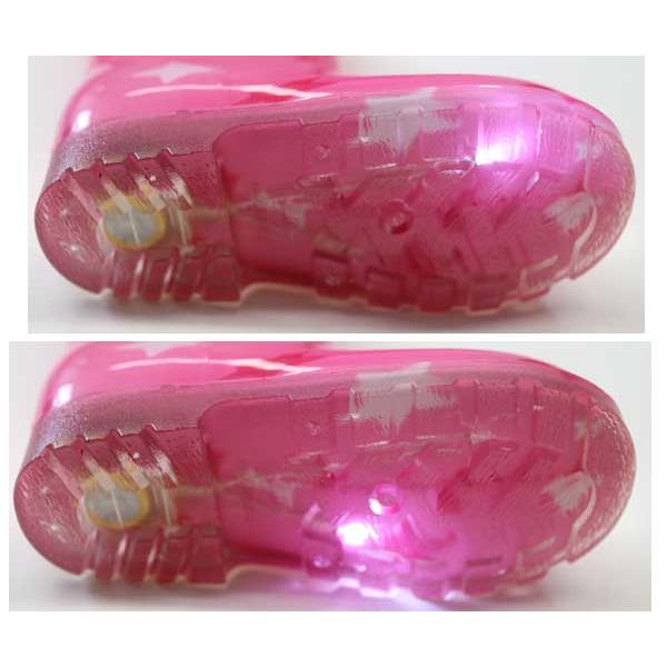 レインブーツ 光る靴 ショックライト ピンク スターピンク 長靴 レインシューズ キッズシューズ 15〜18cm 子供靴 9441 | コマリヨー | 02