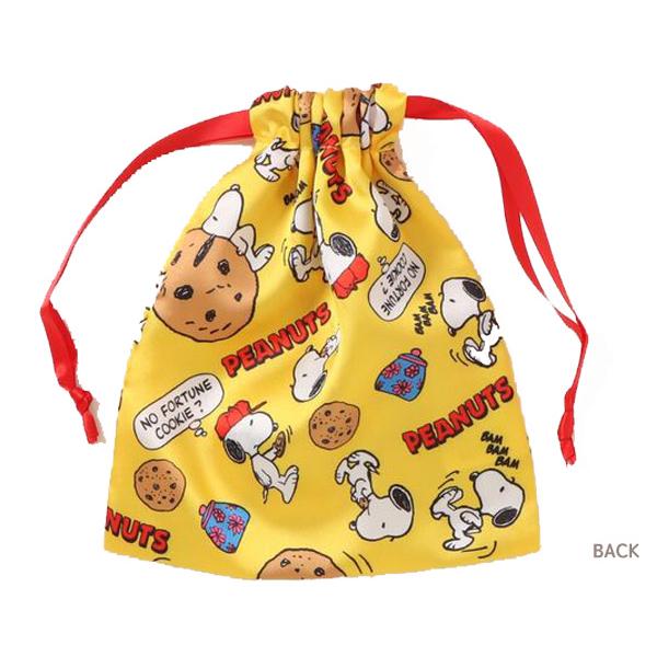 PEANUTS スヌーピー リボン巾着 巾着袋 巾着 クッキー ベッド サテン