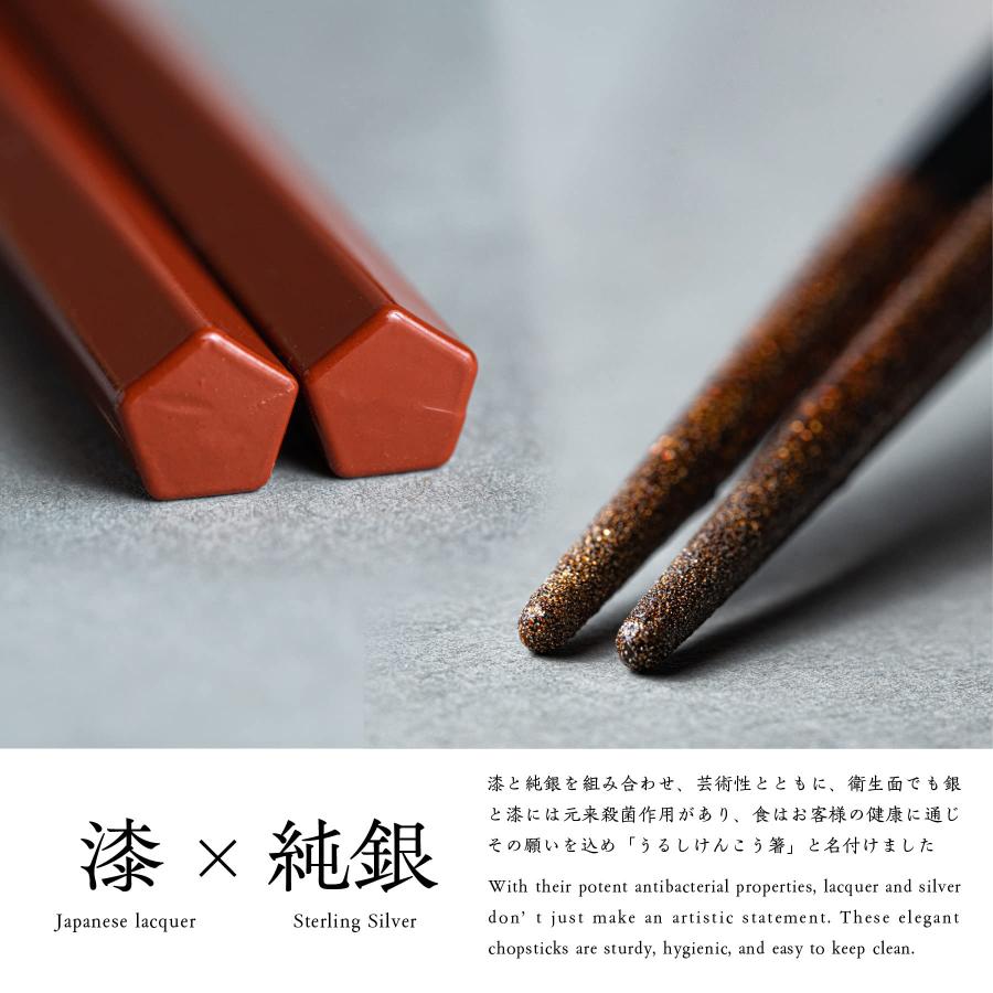 Kasyou Studio 華正工房 うるしけんこう箸 夫婦箸 ( 朱 黒 ペア / 食洗器対応 ) 日本製 職人の手作り 伝統工芸品 箸 お ...