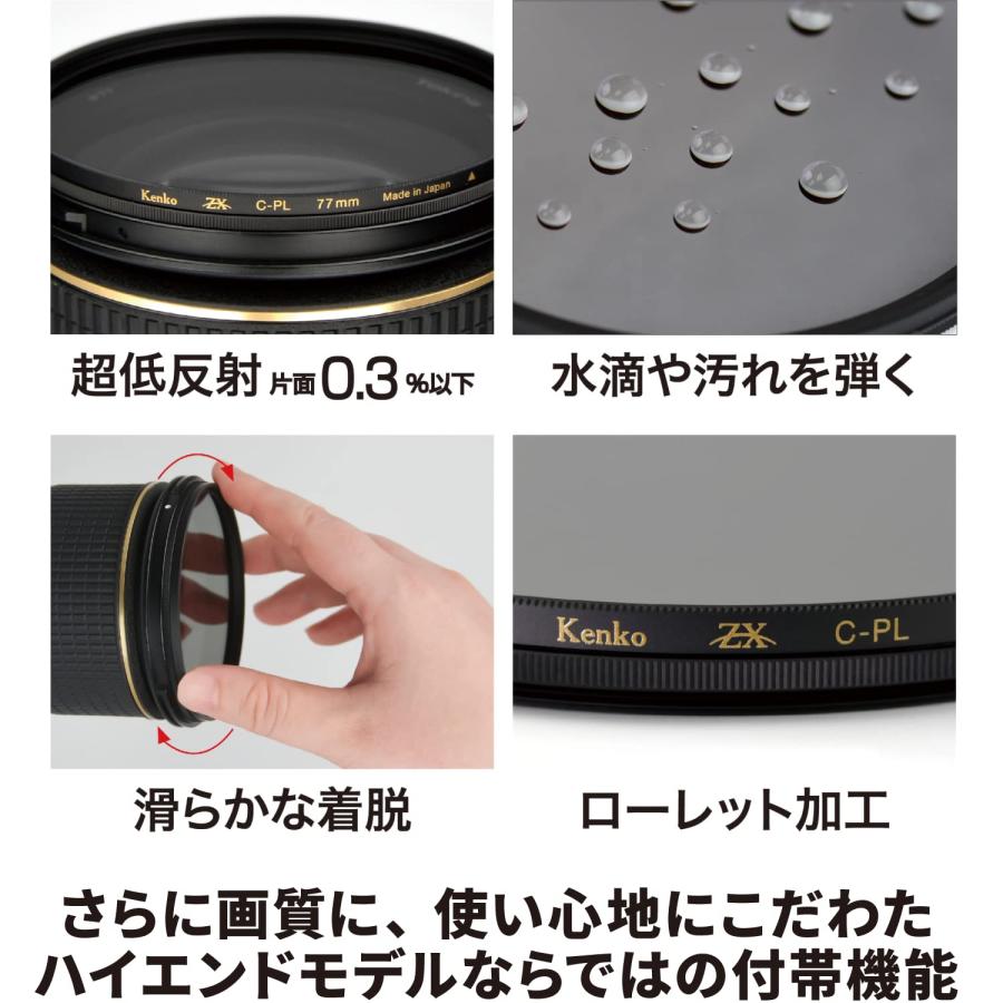 サーキュラーPLフィルター Kenko PLフィルター ZX サーキュラーPL 52mm 高透過偏光膜採用