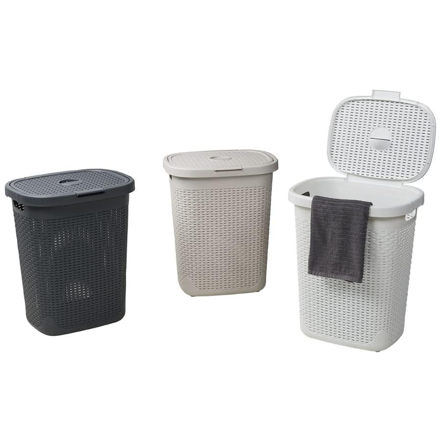 セイエイ(seiei) 【 ラタン調 蓋付き バスケット 50L ベージュ