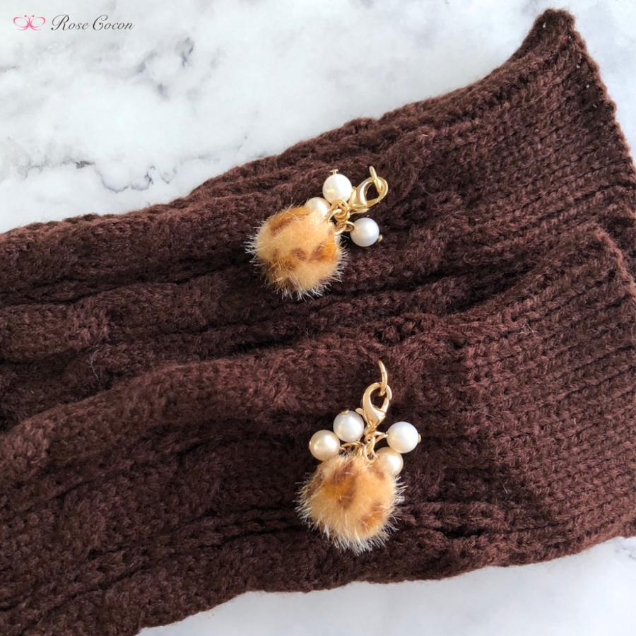 【１点限定】アームウォーマー　アームカバー　ロング　手袋　指なし　ニット　チャーム付き　リメイク　防寒　あったか　温活　冷え　オシャレ　冬　チョコ |  | 03