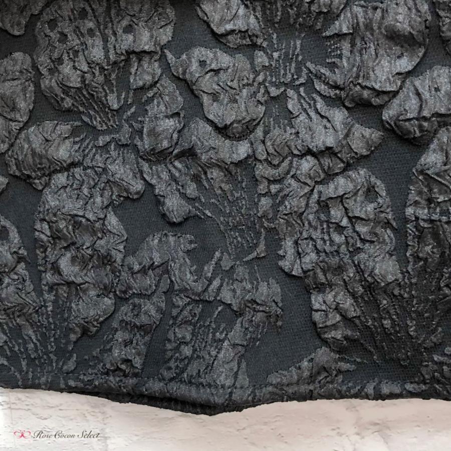 トップス　レディース　カットソー　ジャガード織り　レース風　花柄　長袖　黒　ブラック　フェミニン　おしゃれ　着回し　レイヤード　重ね着　冬春秋 |  | 06