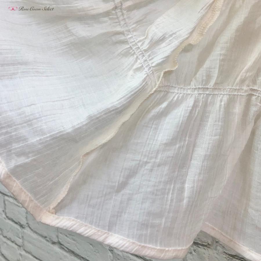 トップス　レディース　無地　シャーリング　シャツ　５分袖　半袖　フリル　二の腕カバー　2way　着回し　羽織り　短め丈　フェミニン　おしゃれ　アイボリー |  | 07