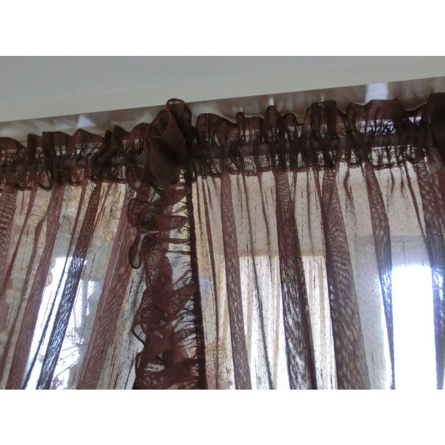 カフェカーテン おしゃれ かわいい 縦長 小窓 レース 突っ張り棒 オーダー 窓枠内ヨコ 61 70ｃｍまで タテ 1ｃｍまで ブラウンカラーのセンタークロス Komadostyle 3abr カーテン プリンセス 通販 Yahoo ショッピング