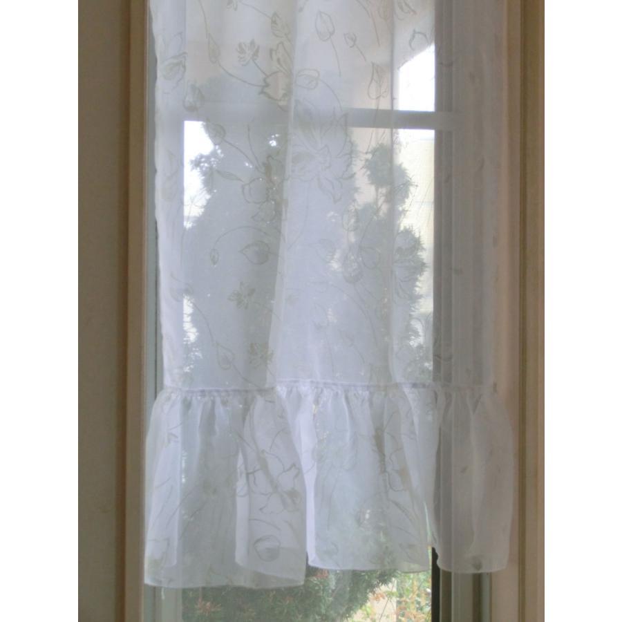おしゃれな花柄の白い ロングカフェカーテン 姫系 窓枠幅40ｃｍ前後の縦長窓用 幅60ｃｍ 丈90ｃｍ 手作り Longcafe 879 カーテン プリンセス 通販 Yahoo ショッピング