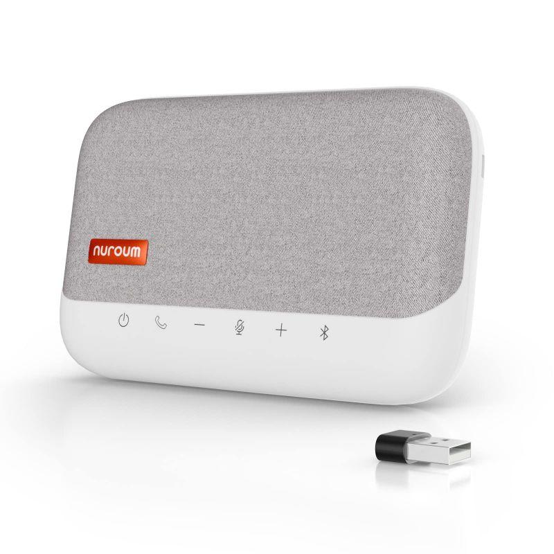 Nuroum スピーカーフォン 会議用マイクスピーカー Bluetooth対応 ノイズキャンセリング 360°全方向 集音マイク付き 連結機