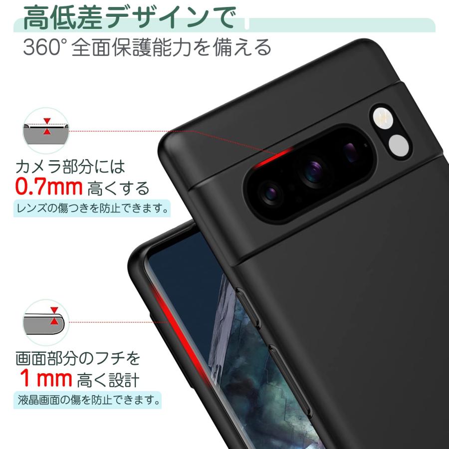 Xeokone Google Pixel8 Pro ケース マットブラック 米軍MIL規格 耐衝撃〔薄型 軽量 擦り傷防止 落下防止 滑り止め〕［柔｜rosegarden2｜03