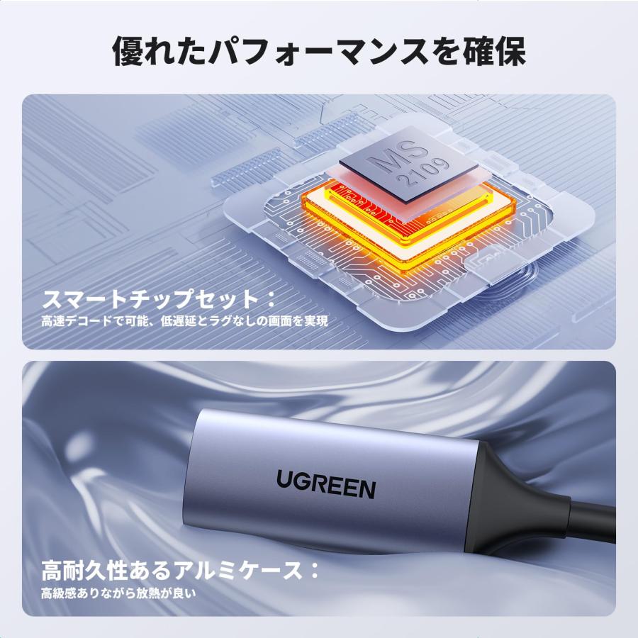UGREEN HDMI キャプチャーボード Switch対応 4K＠60Hz Type C&USB