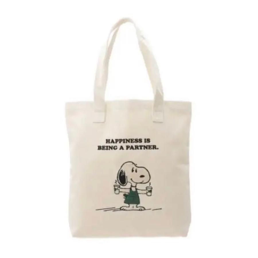STARBUCKS x PEANUTS キャンバストートバッグ エコバッグ スターバックスコーヒー スタバ ピーナッツ エプロン スヌーピー