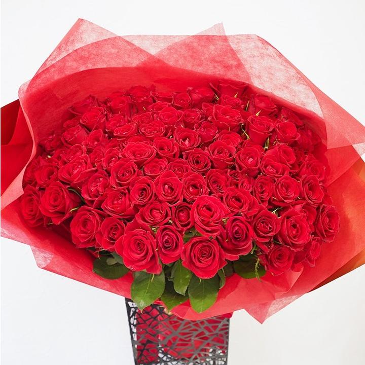 50本のグリッターローズで出来るハート型グリッターローズ花束