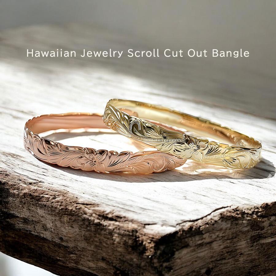 ハワイアンジュエリー バングル レディース 女性 ピンク イエロー 10mm